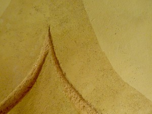 enduit terre et paillettes de lin