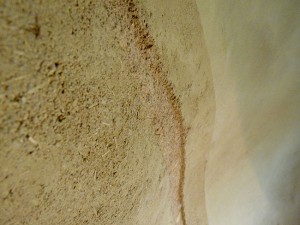 enduit terre et paillettes de lin